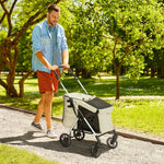 Dog Stroller, Lightweight Foldable, Aluminum Khaki