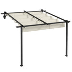 Pavilion Pergola 3x3m Windproof Adjustable Roof, Cream-Colored