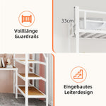 Loft Bed, L-Shaped Desk, Storage & Stairs, Sturdy Frame