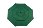 Outdoor Umbrella Double Sided Rectangular 14.8 Ft Large Crank - Dark Green (No Base)