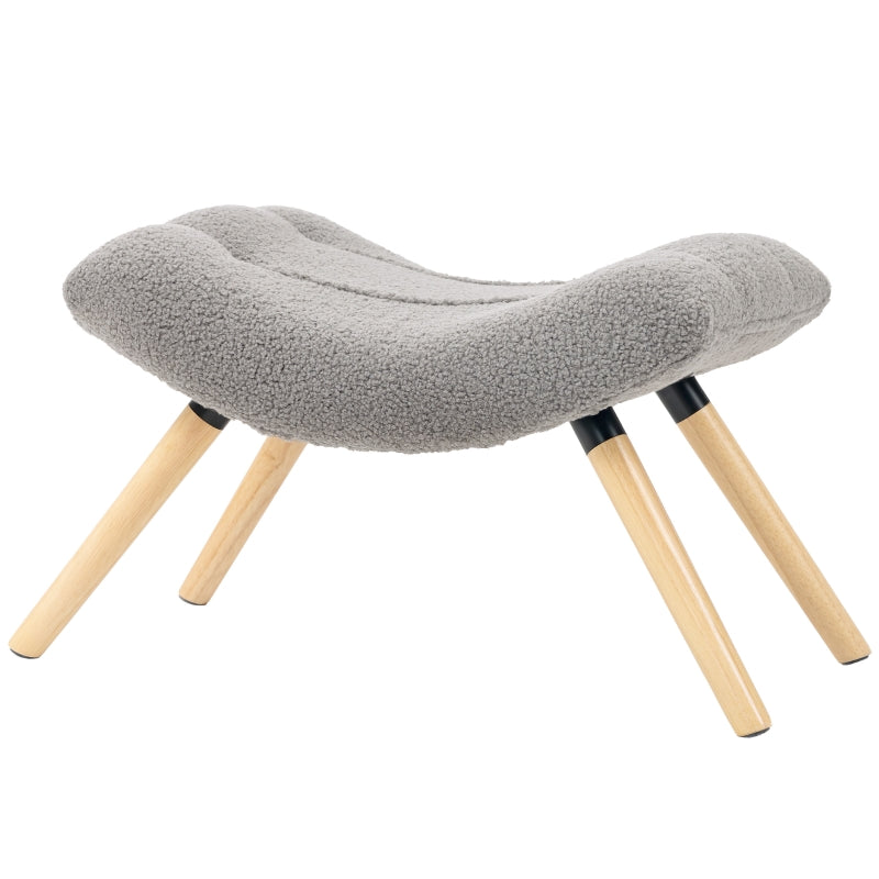 Footstool, Upholstered Stool, 120 kg Load Capacity, Light Grey
