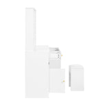 Dressing Table with LED lighting, Mirror, Stool, 3 Drawers, 2 Doors, White