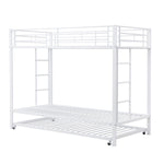 Bunk Bed 90x200cm Pull-out Bed High Railings - White