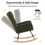 Rocking Chair Modern High Back Armrests - Green