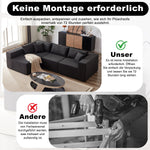 Modular L-Shaped Sectional Sofa 104-Inch 4-Piece Foam-Filled - Corduroy