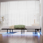 Floating Metal Bed with LED Lighting, 160x200 cm, Black