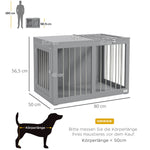 Dog Cage, 2 Doors, Lockable, Steel Mesh, Grey