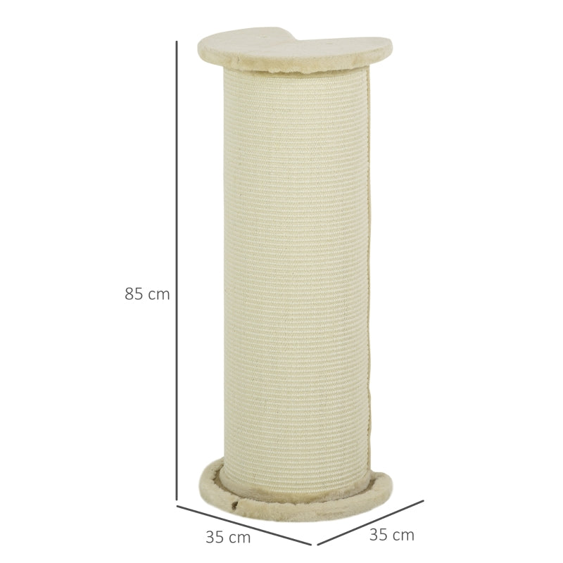 Corner Cat Scratching Board, Space-Saving, Cream White