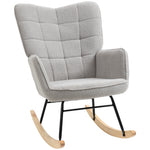 Rocking Chair Swivel Recliner 120 kg Berber Fleece Light Grey
