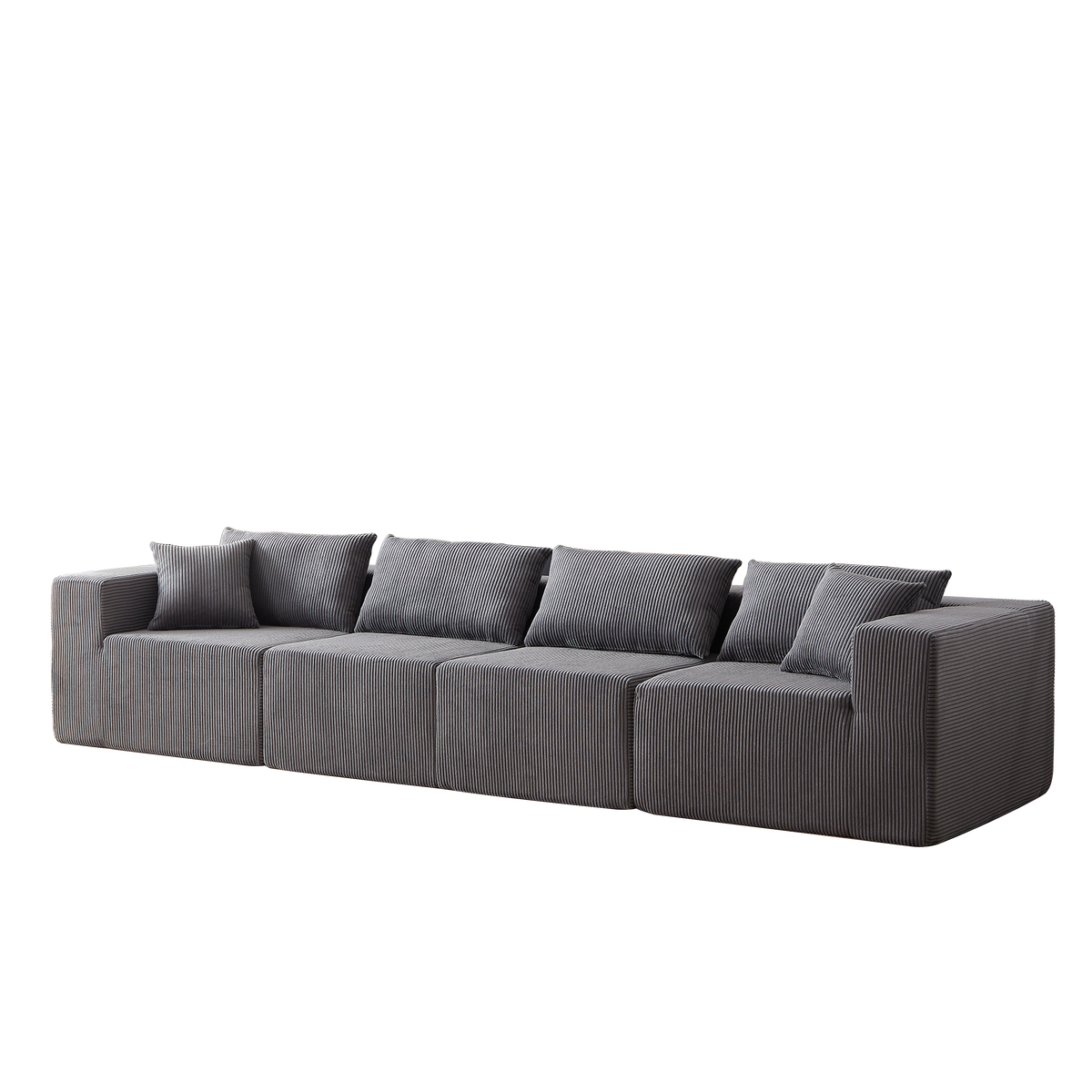 Modular L-Shaped Sectional Sofa 104-Inch 4-Piece - Corduroy