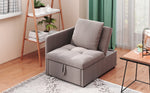 3-in-1 Convertible Sofa Bed with Adjustable Backrest and Cushions, Grey