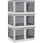 Storage Box 69L Stackable Foldable Wheels 5-Sided Access, White