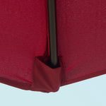 Folding Parasol Garden Umbrella 2.6m Aluminum Hand Crank, Red Polyester