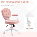 Office Chair, Ergonomic Desk with Rocking and Swivel, Pink Teddy Fleece