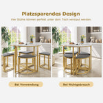Dining Table Set 5-Piece Modern Luxury Gilded Iron Frame Grey Velvet