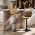 Dining Room Bar Stool Swivel Chairs, Set of 2, Height Adjustable, 360° Swivel, Velvet