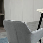 Dining Chairs, Set of 2, Upholstered, Light Grey Linen