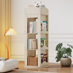 Rotating Bookshelf with 360-Degree Rotation and 4 Shelves, Wood