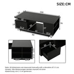 Coffee Table 100x50x36cm High-Gloss LED with Drawer Side Storage Black