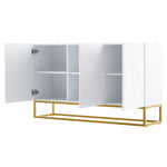 Sideboard, Modern Buffet Cabinet with 4 Compartments, 130 cm Wide, High-Gloss