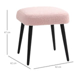 Footstool Square Stool, Ideal Footrest, Pink Cashmere Look