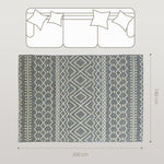 Rug Flat Weave Washable Anti-Slip Boho, Grey