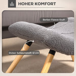 Footstool, Upholstered Stool, Dark Grey Berber Fleece