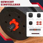 2-in-1 Dumbbell Set Adjustable 25kg Short & Long Barbell