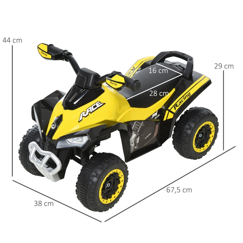 Children's Ride-On Pedal Car with light, music, for 18-36 months, yellow plastic and steel