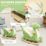 Dinosaur Rocking Animal with Interactive Sounds and Wooden Frame, Green