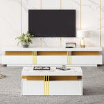 TV Wall Cabinet Set with Coffee Table & TV Cabinet, White