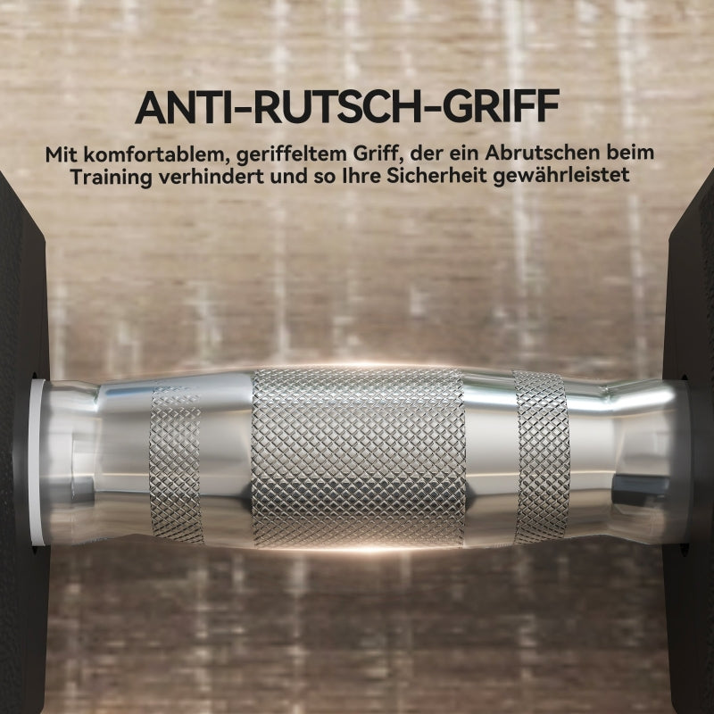 Dumbbell 35 kg Anti-Slip Grip - Black/Silver