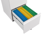 Mobile File Cabinet 2-Drawer with Lock Legal/Letter Size Steel - White