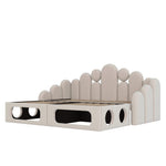 Upholstered Sofa Bed with Pet Bed, 2-in-1 Multifunctional, 180x200cm, Beige Velvet