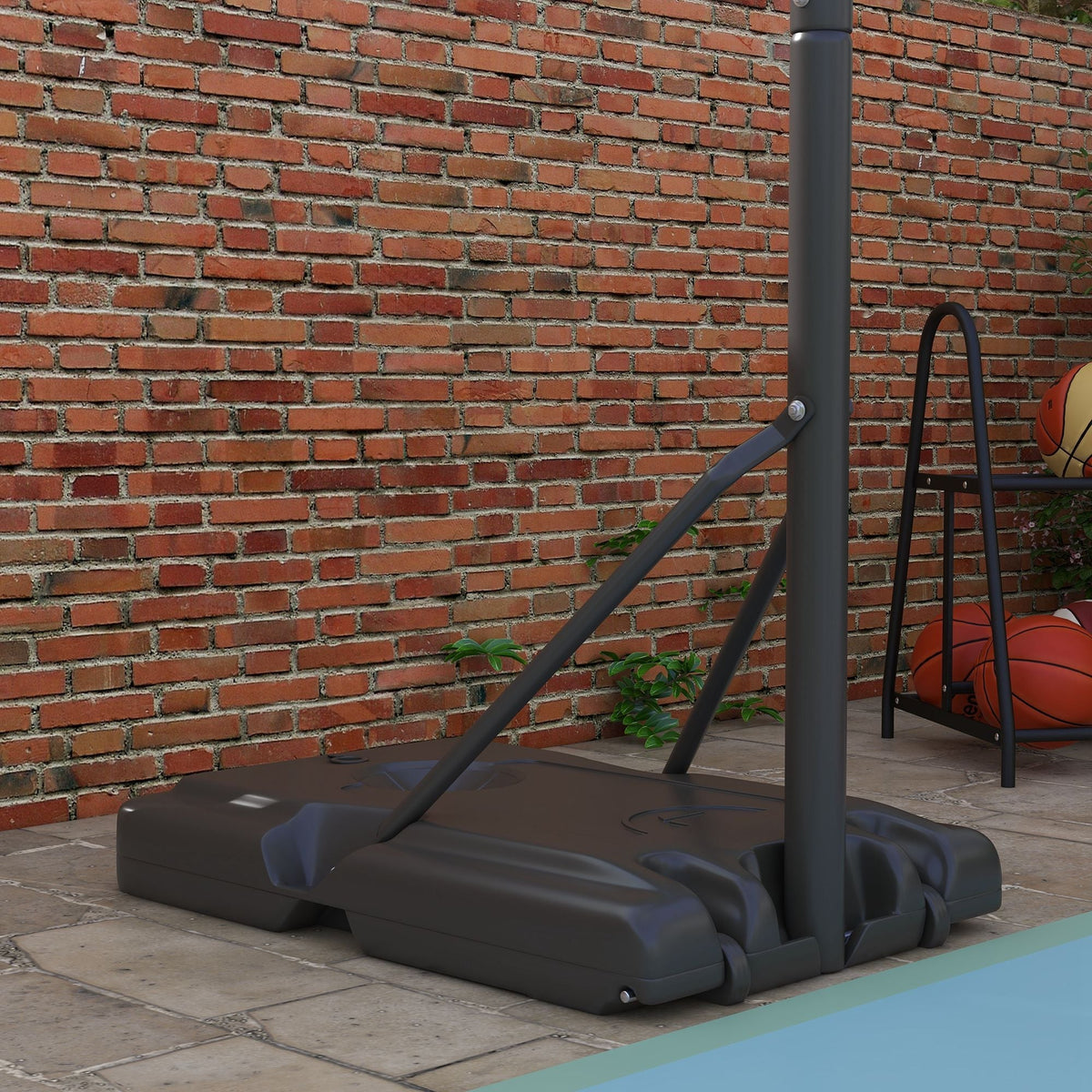 Basketball Stand, Height-Adjustable with Wheels, Steel
