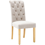 Velvet Dining Chairs Set of 4 with Oak Legs and Chrome Knocker Beige