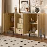 Storage Cabinet 4 Doors 4 Drawers 160x36x94cm - Modern Wood