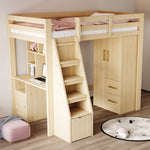 Wardrobe 70x40x135cm Double Door Drawers Storage Wood Color