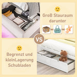 Upholstered Bed 90x200cm Hydraulic Storage LED USB App Control - Beige Linen