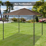 Replacement Roof 2.93x2.93m Gazebo Cover Sunshade Polyester Coffee