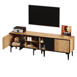 TV Cabinet Lowboard 160cm 4 Compartments Minimalist for 65 Inch TV - Natural Wood Color