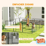 Puppy Playpen 12-Piece, 80cm High, Steel, Gray