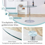 Modern Glass Beam Table Minimalist Ø89cm 92cm High
