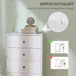 Chest of Drawers, 4 Drawer Wood Storage Cabinet, White