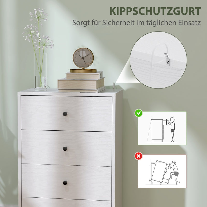 Chest of Drawers, 4 Drawer Wood Storage Cabinet, White