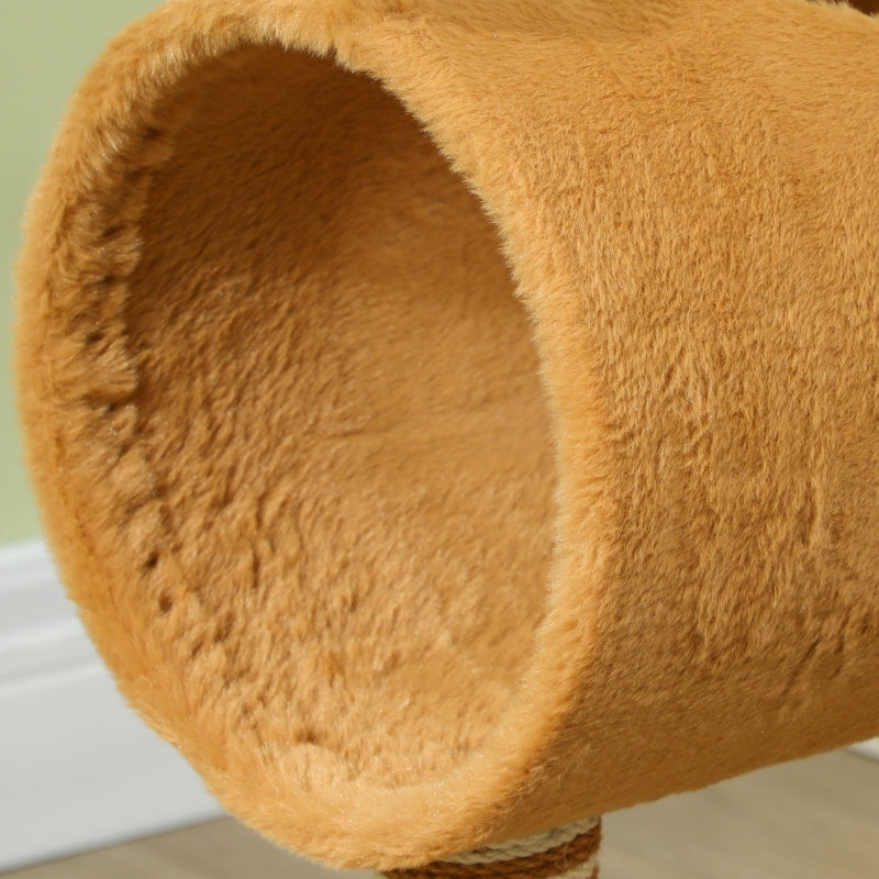 Cat Tree 98cm Deer Design, Cave, Play Ball, Jute Trunks Brown