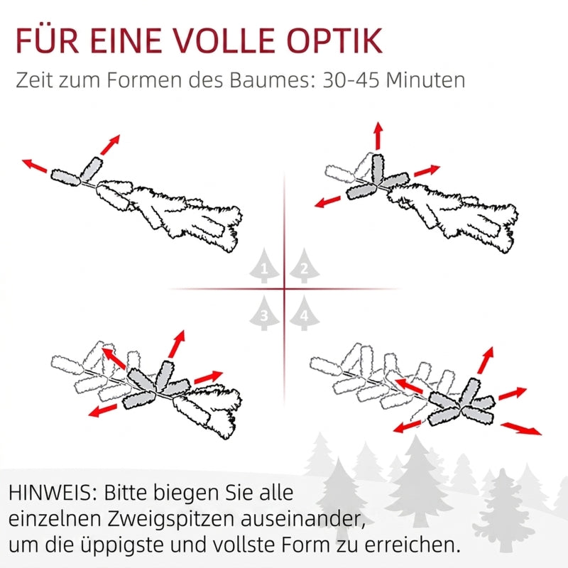 Artificial Christmas Tree, 180cm Snow 600-Branch, Green