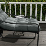 Garden Armchair Lounge Chair Thick Cushion Armrests 120 kg Load Capacity, Grey