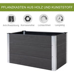 Raised Garden Bed Planter, Weatherproof WPC/Aluminum, 100x50x50cm, Grey