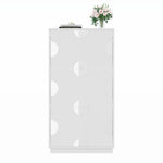 Shoe Cabinet with 3 Doors and Round Mirror, Large Storage for Entryway, White